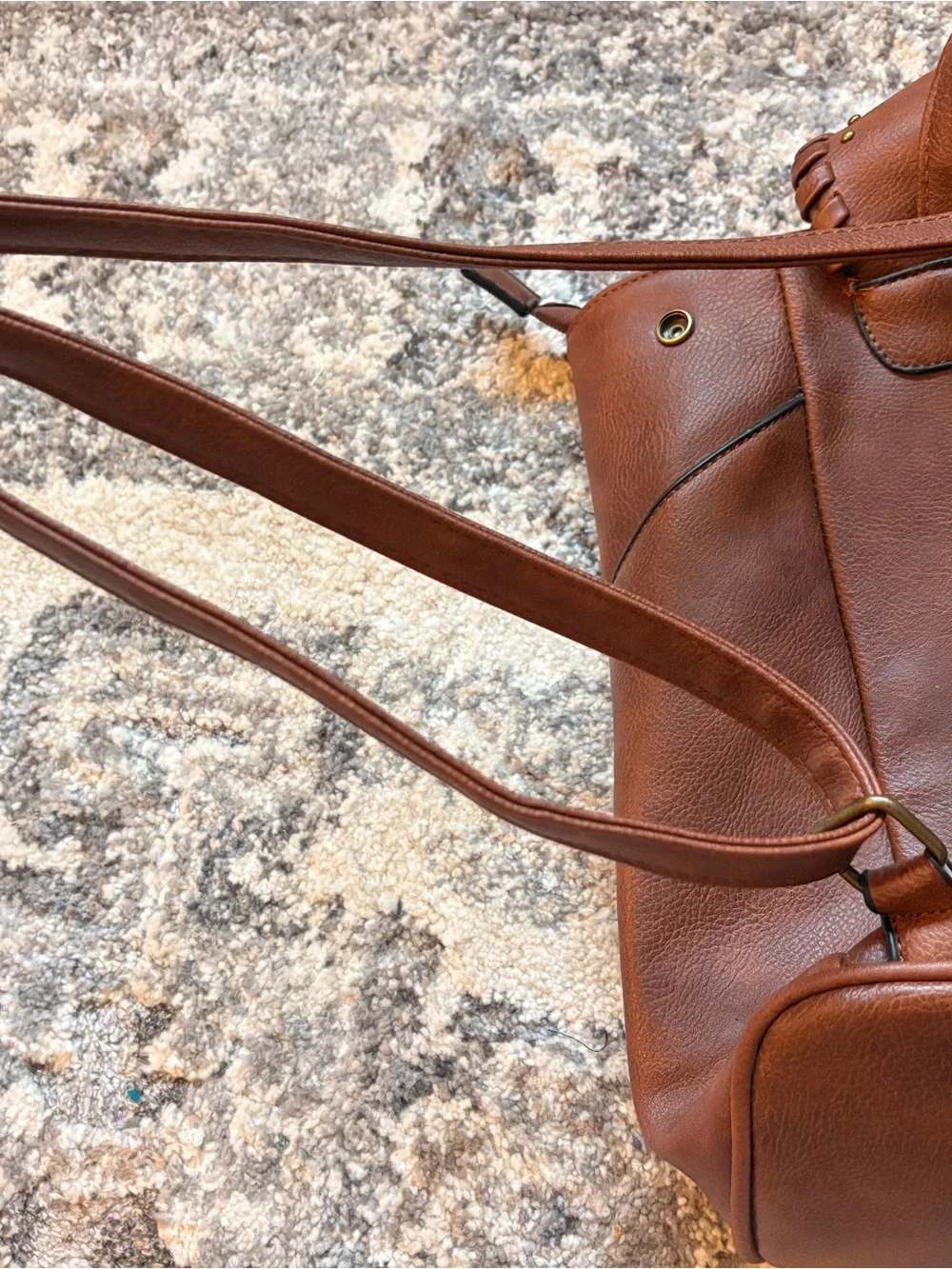 Brown Leather Tassel Backpack - Women Bags